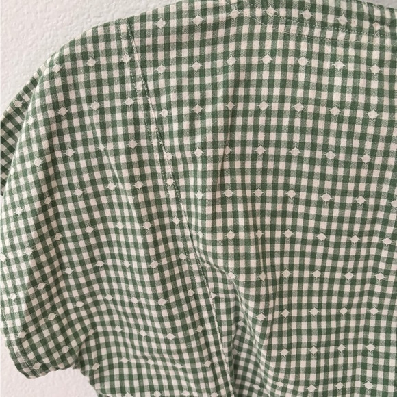 Vintage Esprit Green Checkered Blouse with hand painted buttons size XSmall - Picture 15 of 15